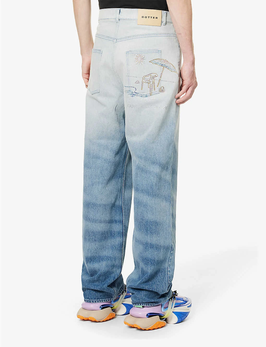 Caribbean Rhinestone-embellished Relaxed-fit Organic-denim Jeans 6 Caribbean Rhinestone-embellished Relaxed-fit Organic-denim Jeans - Image 4