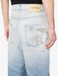 Caribbean Rhinestone-embellished Relaxed-fit Organic-denim Jeans 12 Caribbean Rhinestone-embellished Relaxed-fit Organic-denim Jeans -KOOPES Clothing Shop R04146767 DENIMWASH ALT04