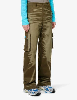 Tie-dye Faded-wash Wide-leg Relaxed-fit Stretch-cotton Cargo Trousers -KOOPES Clothing Shop R04146768 KAKHIPRINTED ALT02