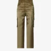 Tie-dye Faded-wash Wide-leg Relaxed-fit Stretch-cotton Cargo Trousers