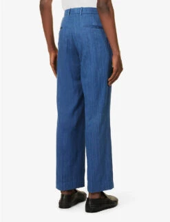 Natural-dye Handwoven Regular-fit Cotton Trousers -KOOPES Clothing Shop R04146814 NAVY ALT03