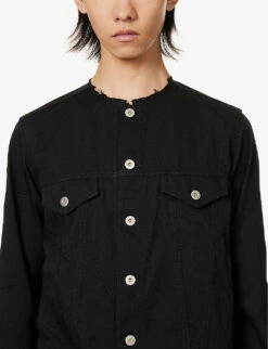 Crew-neck Slip-pocket Woven Jacket -KOOPES Clothing Shop R04146916 BLACK ALT04