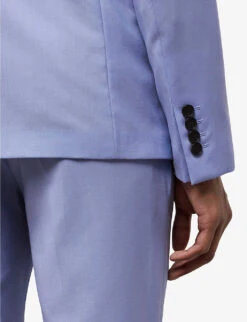 THE KOOPLES Single-breasted Slim-fit Wool Jacket -KOOPES Clothing Shop R04147353 BLU03 ALT04