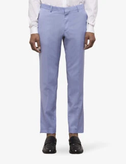 THE KOOPLES Slim-fit Straight-leg Wool Trousers -KOOPES Clothing Shop R04147354 BLU03 ALT02