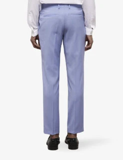 THE KOOPLES Slim-fit Straight-leg Wool Trousers -KOOPES Clothing Shop R04147354 BLU03 ALT03