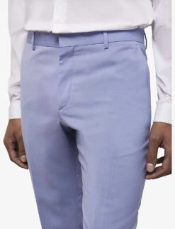 THE KOOPLES Slim-fit Straight-leg Wool Trousers -KOOPES Clothing Shop R04147354 BLU03 ALT04