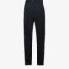 Giorgio Armani Crinkle-textured Pleated Straight-leg Regular-fit Woven Trousers 1 Giorgio Armani Crinkle-textured Pleated Straight-leg Regular-fit Woven Trousers -KOOPES Clothing Shop R04147522 NIGHTSKY M