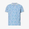 Vivienne Westwood Orb-print Split-side Organic-cotton Polo Shirt 2 Vivienne Westwood Orb-print Split-side Organic-cotton Polo Shirt -KOOPES Clothing Shop R04147884 CREAMBLUE M