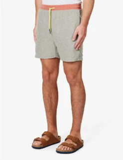 PAUL SMITH Colour-blocked Drawstring-waistband Towelling Shorts -KOOPES Clothing Shop R04148054 EMERALDGREEN ALT02