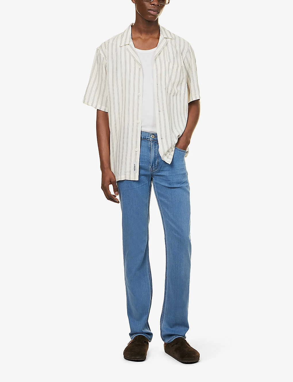 Paige Normandie Faded-wash Straight-fit Stretch-denim Jeans 4 Paige Normandie Faded-wash Straight-fit Stretch-denim Jeans - Image 2