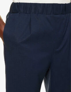 Paige Snider Elasticated-waistband Tapered-leg Regular-fit Stretch-woven Trousers -KOOPES Clothing Shop R04148218 DARKHORIZON ALT04