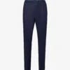 Paige Snider Elasticated-waistband Tapered-leg Regular-fit Stretch-woven Trousers 2 Paige Snider Elasticated-waistband Tapered-leg Regular-fit Stretch-woven Trousers -KOOPES Clothing Shop R04148218 DARKHORIZON M