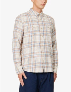 Paige Everett Checked Cotton-blend Shirt -KOOPES Clothing Shop R04148226 LAGOONGLOW ALT02