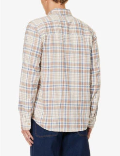 Paige Everett Checked Cotton-blend Shirt -KOOPES Clothing Shop R04148226 LAGOONGLOW ALT03