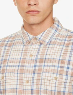 Paige Everett Checked Cotton-blend Shirt -KOOPES Clothing Shop R04148226 LAGOONGLOW ALT04