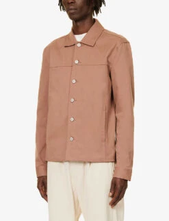 Paige Elsmar Pleated-cuff Regular-fit Stretch-denim Jacket -KOOPES Clothing Shop R04148232 DEEPMAUVE ALT02