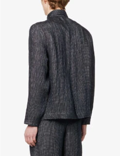 Patch-pocket Boxy-fit Linen Jacket 10 Patch-pocket Boxy-fit Linen Jacket -KOOPES Clothing Shop R04148359 JET ALT03