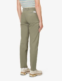 Norse Projects Aros Regular-fit Straight-leg Stretch-cotton Trousers -KOOPES Clothing Shop R04148517 DRIEDSAGEGREEN ALT03