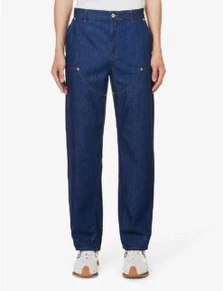 Loewe Painter Contrast-stitch Straight-leg Regular-fit Jeans -KOOPES Clothing Shop R04149850 NAVYBLUE ALT02