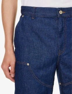 Loewe Painter Contrast-stitch Straight-leg Regular-fit Jeans -KOOPES Clothing Shop R04149850 NAVYBLUE ALT04