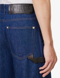 Loewe Painter Contrast-stitch Straight-leg Regular-fit Jeans -KOOPES Clothing Shop R04149850 NAVYBLUE ALT05