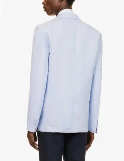 ORLEBAR BROWN Ullock Notched Lapel Regular-fit Linen Jacket 10 ORLEBAR BROWN Ullock Notched Lapel Regular-fit Linen Jacket -KOOPES Clothing Shop R04150102 LIGHTISLANDSKY ALT03