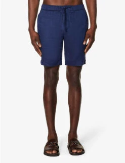 Felipe Elasticated-waist Linen And Cotton-blend Shorts 9 Felipe Elasticated-waist Linen And Cotton-blend Shorts -KOOPES Clothing Shop R04150247 NAVY ALT02