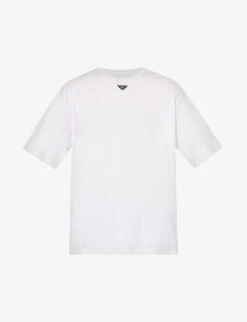 Prada Interlock Brand-plaque Cotton-jersey T-shirt