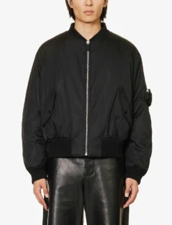 Prada Re-Nylon Brand-badge Boxy-fit Recycled-polyamide Jacket -KOOPES Clothing Shop R04152250 BLACK ALT02
