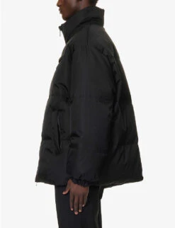 Prada Re-Nylon Logo-plaque Padded Recycled-polyamide Jacket -KOOPES Clothing Shop R04152251 BLACK ALT02