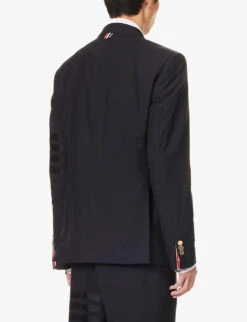 Notched-lapel Brand-motif Regular-fit Wool Jacket -KOOPES Clothing Shop R04152271 DARKBLUE ALT03