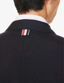 Notched-lapel Brand-motif Regular-fit Wool Jacket -KOOPES Clothing Shop R04152271 DARKBLUE ALT04