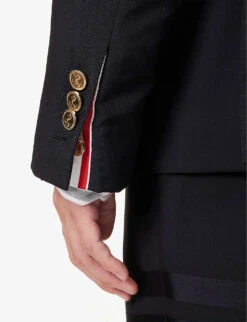 Notched-lapel Brand-motif Regular-fit Wool Jacket -KOOPES Clothing Shop R04152271 DARKBLUE ALT05