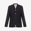 Notched-lapel Brand-motif Regular-fit Wool Jacket