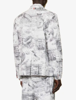 Graphic-print Regular-fit Cotton-canvas Jacket -KOOPES Clothing Shop R04152279 BLKWHT ALT03