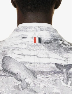 Graphic-print Regular-fit Cotton-canvas Jacket -KOOPES Clothing Shop R04152279 BLKWHT ALT04