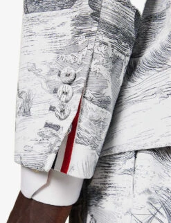 Graphic-print Regular-fit Cotton-canvas Jacket -KOOPES Clothing Shop R04152279 BLKWHT ALT05