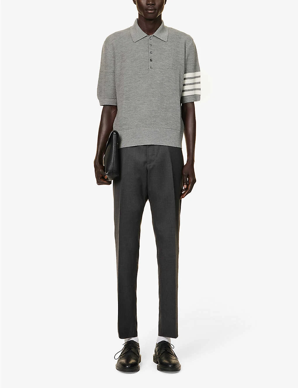 Four-bar Regular-fit Wool-knit Polo Shirt 4 Four-bar Regular-fit Wool-knit Polo Shirt - Image 2