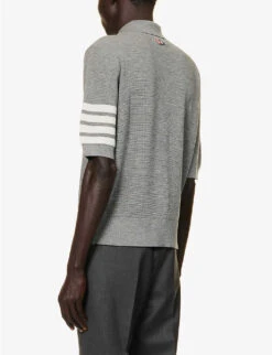 Four-bar Regular-fit Wool-knit Polo Shirt 11 Four-bar Regular-fit Wool-knit Polo Shirt -KOOPES Clothing Shop R04152286 LIGHTGREY ALT03