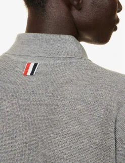 Four-bar Regular-fit Wool-knit Polo Shirt 12 Four-bar Regular-fit Wool-knit Polo Shirt -KOOPES Clothing Shop R04152286 LIGHTGREY ALT04