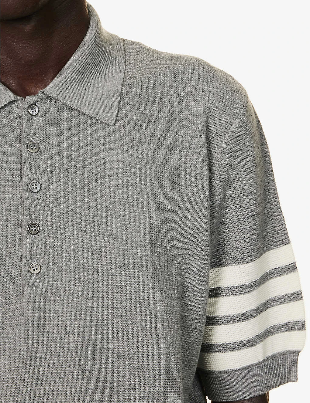 Four-bar Regular-fit Wool-knit Polo Shirt 8 Four-bar Regular-fit Wool-knit Polo Shirt - Image 6