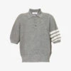 Four-bar Regular-fit Wool-knit Polo Shirt 1 Four-bar Regular-fit Wool-knit Polo Shirt -KOOPES Clothing Shop R04152286 LIGHTGREY M