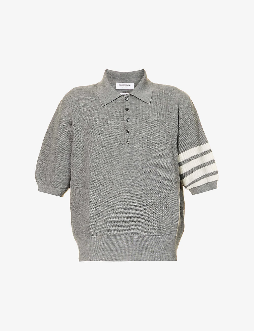 Four-bar Regular-fit Wool-knit Polo Shirt 3 Four-bar Regular-fit Wool-knit Polo Shirt