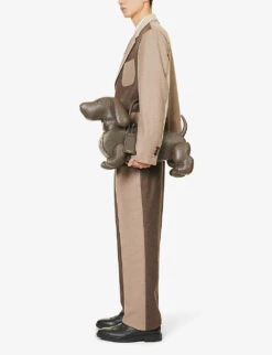 Fun-Mix Straight-leg Relaxed-fit Wool Trousers -KOOPES Clothing Shop R04152292 DARKBROWN ALT01