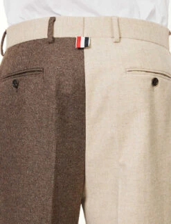 Fun-Mix Straight-leg Relaxed-fit Wool Trousers -KOOPES Clothing Shop R04152292 DARKBROWN ALT04