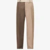 Fun-Mix Straight-leg Relaxed-fit Wool Trousers -KOOPES Clothing Shop R04152292 DARKBROWN M