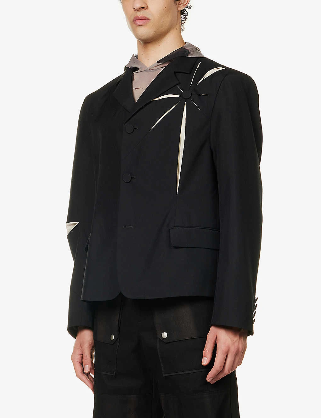 Origami Laser-cur Regular-fit Woven Blazer 4 Origami Laser-cur Regular-fit Woven Blazer - Image 3