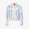 Washed Graphic-print Regular-fit Denim Jacket
