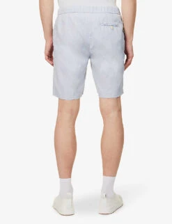 Drawstring Mid-rise Linen And Cotton-blend Shorts -KOOPES Clothing Shop R04153580 HALOGENGREY ALT02