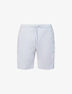 Drawstring Mid-rise Linen And Cotton-blend Shorts